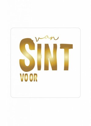 Sticker 'van Sint voor' goud