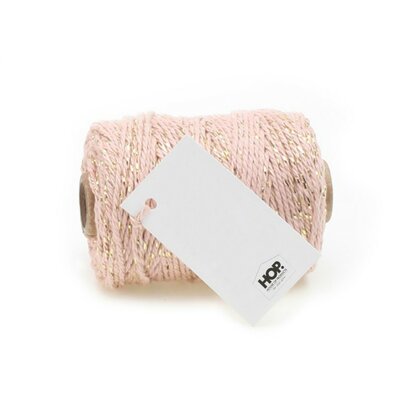 Cotton cord light pink/gold roll