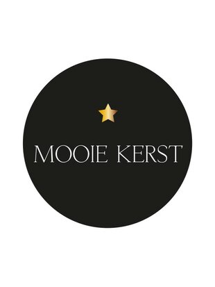 Sticker Mooie kerst zwart/goud (sterretje)