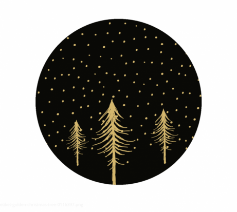 Sticker Christmas tree black/gold