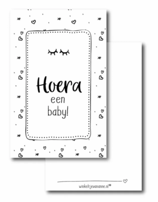 Mini kaartje Hoera een baby