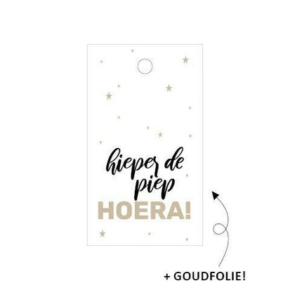 Cadeaulabel Hieper de piep hoera!