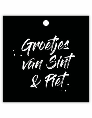 Cadeaulabel Groetjes van Sint & Piet