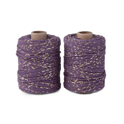 Cotton cord purple/gold roll