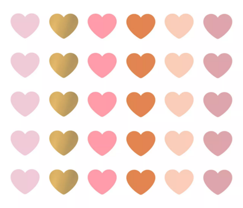 Stickers Mini hearts multicolor assorti