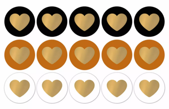 Sticker Lovely hearts perfect basics/gold
