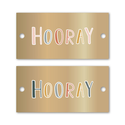 Cadeaulabel Hooray gold/petrol