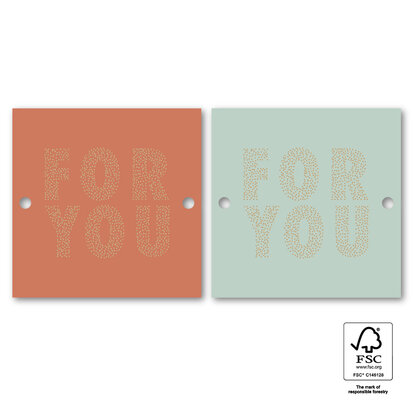 Cadeaulabel For you dots warm red