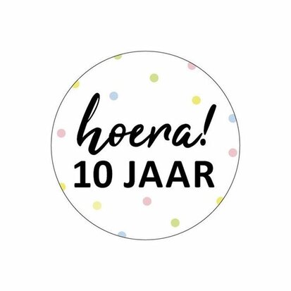 Sticker Hoera! 10 jaar