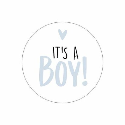 Sticker It's a boy! wit/blauw