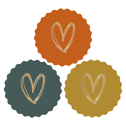 Stickers Hearts gold/autumn