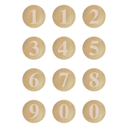 Stickers Multi numbers stripes beige/gold