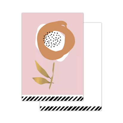 Mini kaartje Arts & crafts - Flowers light pink