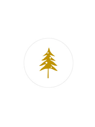 Sticker Woodland tree wit/goud