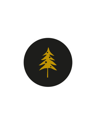 Sticker Woodland tree zwart/goud