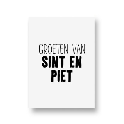 Ansichtkaart Groeten van Sint en Piet