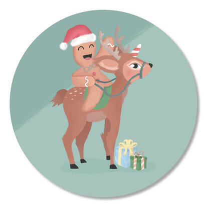 Sticker Christmas cookie met hert