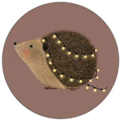 Sticker Egel met lichtjes (klein)