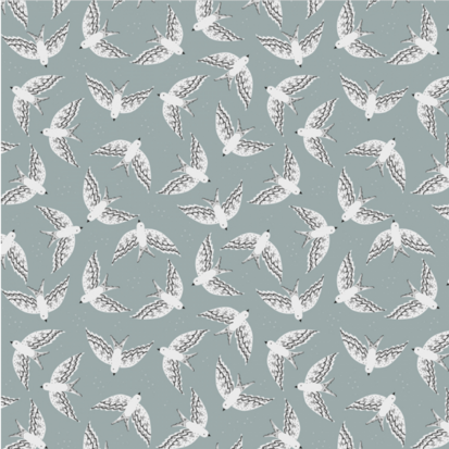 Blokbodemzak Birds ice blue middel