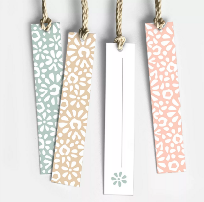 Cadeaulabels Ethnic flowers ribbon