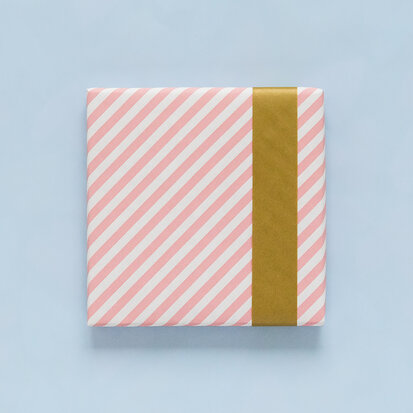 Cadeaupapier Stripe diagonal candy pink - gold