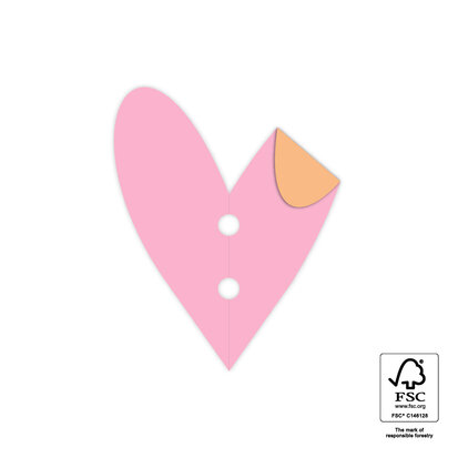 Cadeaulabel Heart pink/orange