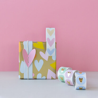 Cadeaulabel Heart pink/orange