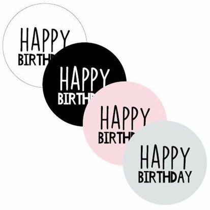 Sticker Happy birthday assorti