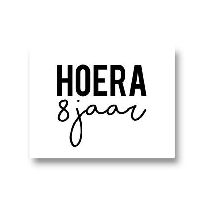 Lotsoflo Sticker Hoera 8 jaar