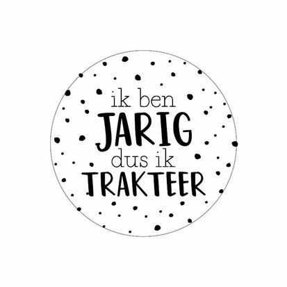 Stickers Ik ben jarig dus ik trakteer (dots)