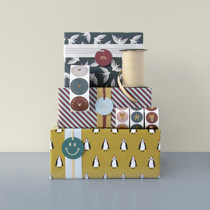 Cadeaupapier Birds night blue
