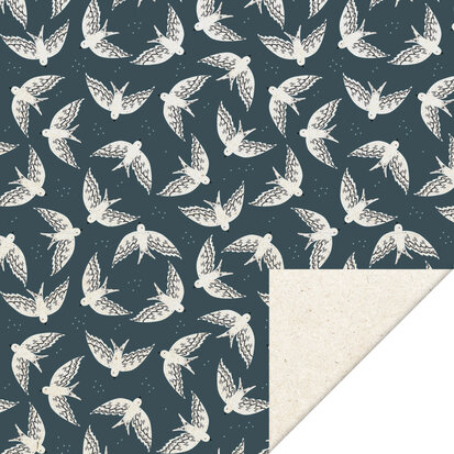 Cadeaupapier Birds night blue