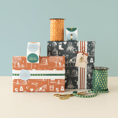Cadeaupapier Sint Vintage cognac