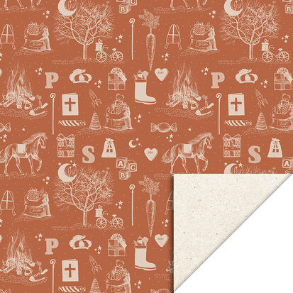 Cadeaupapier Sint Vintage cognac