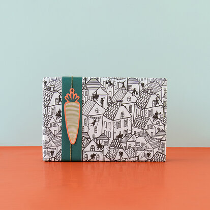 Cadeaupapier Sint Dorp - jade blue