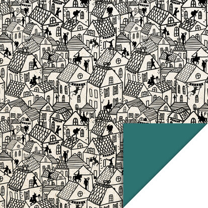 Cadeaupapier Sint Dorp - jade blue