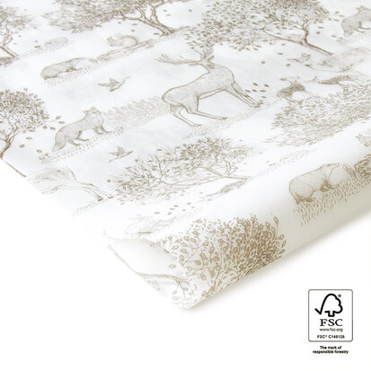 Vloeipapier Forest Animals - taupe