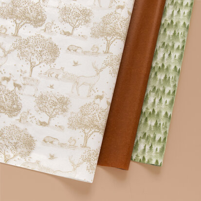 Vloeipapier Forest Animals - taupe
