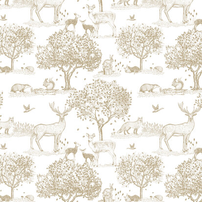Vloeipapier Forest Animals - taupe