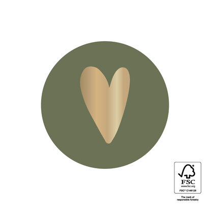 Sticker Heart - forest green