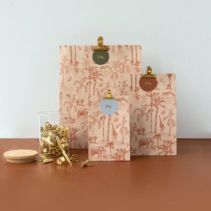 Blokbodemzak Vintage Jungle Dark Cognac middel