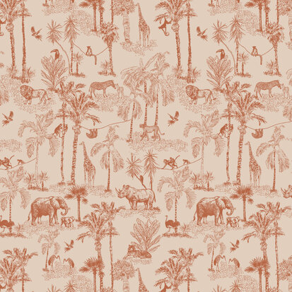 Blokbodemzak Vintage Jungle Dark Cognac middel