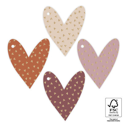 Cadeaulabels Multi - Hearts All Over - Gold 
