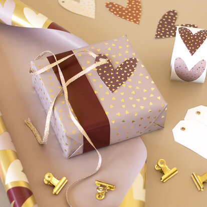 Cadeaulabels Multi - Hearts All Over - Gold 