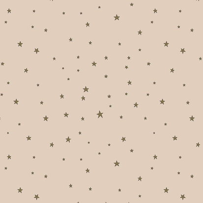 Blokbodemzak Stars Beige Gold middel