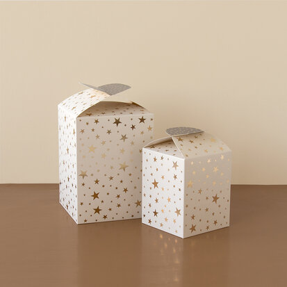 Geschenkdoos - Medium - Stars - Beige