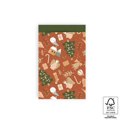 Cadeauzakjes X-mas Time Cognac - Forest Green 12 x 19