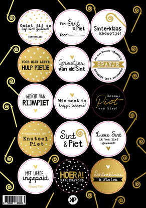 Stickervel Sint goudfolie 2022