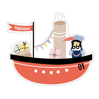 Cadeaulabel Sint pakjesboot