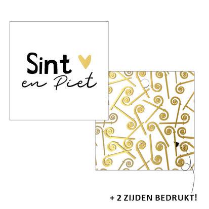 Cadeaulabel Sint & Piet (stafjes)
